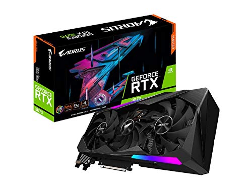 Gigabyte AORUS Carte Graphique GeForce RTX 3070 Master 8G, 3 Ventilateurs WINDFORCE, 8 Go 256 Bits GDDR6, GV-N3070AORUS M-8GD