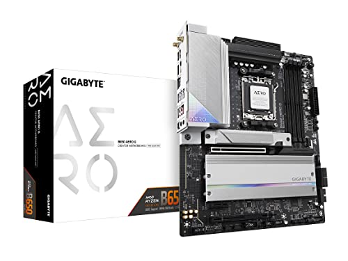 GIGABYTE B650 Aero G (AM5 LGA 1718 AMD B650 ATX Garantie 5 Ans DDR5 PCIe 5.0 M.2 PCIe 5.0 USB 3.2 Gen2X2 Type-C Wi-FI 6E Intel 2.5GbE LAN Carte mère)