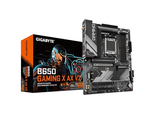 GIGABTE B650 Gaming X AX V2 (rev 1.0) AMD AM5 ATX, prend en charge Ryzen 9000 8000 7000 Series, DDR5, 8 2 2 Power Phase, 3X M.2, PCIe 4.0, USB-C, WIFI6E, 2.5GbE, EZ-Latch, Q-Flash, RGB Fusion