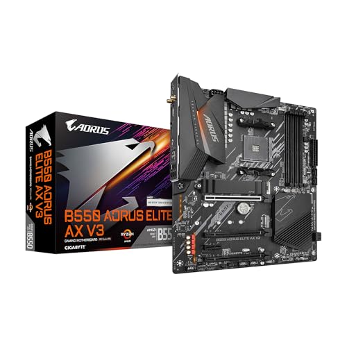 GIGABYTE B550 AORUS Elite AX V3 AM4 AMD B550 ATX Carte mère avec Double M.2, SATA 6 Go s, USB 3.2 Gen 2, Wi-FI 6, 1GbE LAN, PCIe 4.0