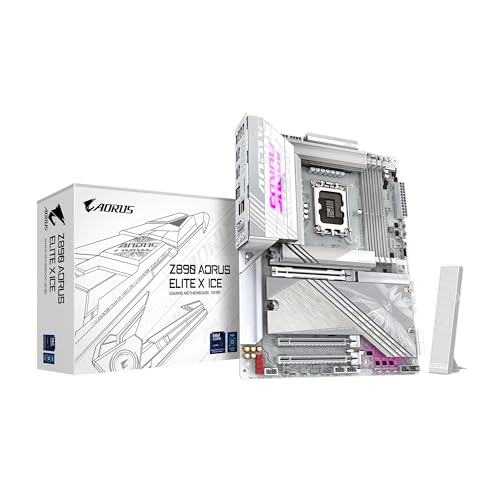 GIGABYTE Z890 AORUS Elite X Ice Ultra Core (Series 2) LGA 1851, ATX, DDR5, 5X M.2, PCIe 5.0, Thunderbolt 4, WIFI7, 2.5GbE LAN, EZ-Latch