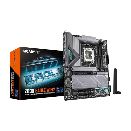 GIGABYTE Z890 Eagle WIFI7 Ultra Core (Series 2) LGA 1851, Carte Mere ATX, DDR5, 4X M.2, PCIe 5.0, USB4, WIFI7, 2.5GbE LAN, EZ-Latch