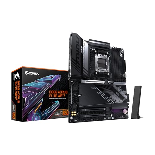 GIGABYTE B850 AORUS Elite WIFI7 Carte mère AMD AM5 LGA 1718, ATX, DDR5, 3X M.2, PCIe 5.0, USB-C, WIFI7, LAN 2,5 GbE, verrou EZ-Loquet