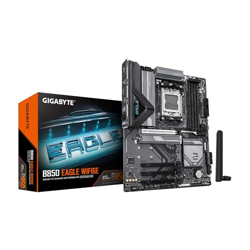 GIGABYTE B850 Eagle WIFI6E Carte mère AMD AM5 LGA 1718, ATX, DDR5, 3X M.2, PCIe 5.0, USB-C, WIFI6E, 1GbE LAN, EZ-Loquet
