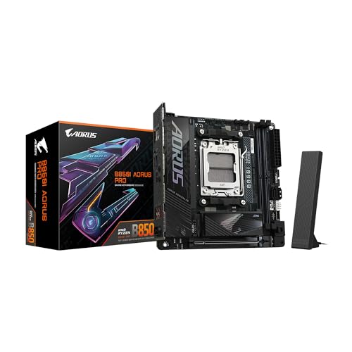 GIGABYTE B850I AORUS Pro Carte mère AMD AM5 LGA 1718, Mini-ITX, DDR5, 2X M.2, PCIe 5.0, USB-C, WIFI7, LAN 2,5 GbE, EZ-Loquet