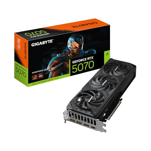 GIGABYTE GeForce RTX 5070 WINDFORCE OC SFF 12G Carte graphique 12 Go 192 bits GDDR7, PCIe 5.0, système de refroidissement WINDFORCE, GV-N5070WF3OC-12GD