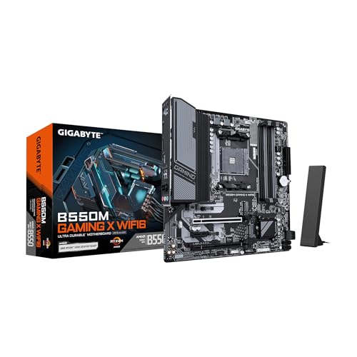 GIGABYTE Carte mère B550M Gaming X WIFI6, Prend en Charge Les processeurs AMD AM4 Ryzen 5000, Micro-ATX, DDR4, 2X M.2, PCIe 4.0, WIFI6, 1GbE LAN, EZ-Latch