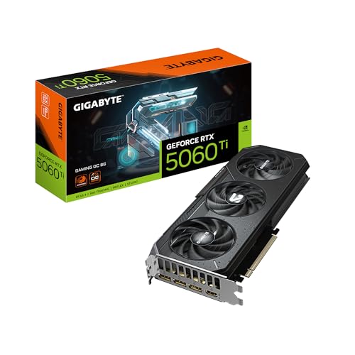 GIGABYTE GeForce RTX 5060 Ti Gaming OC 8G Carte graphique 8 Go 128 bits GDDR7, PCIe 5.0, système de refroidissement WINDFORCE, GV-N506TGAMING OC-8GD Carte vidéo