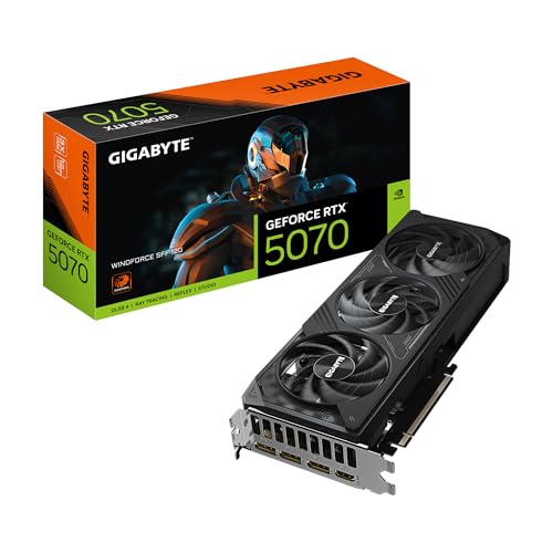 GIGABYTE GeForce RTX 5070 WINDFORCE SFF 12G Carte graphique 12 Go 256 bits GDDR7, PCIe 5.0, système de refroidissement WINDFORCE, GV-N5070WF3-12GD Carte vidéo