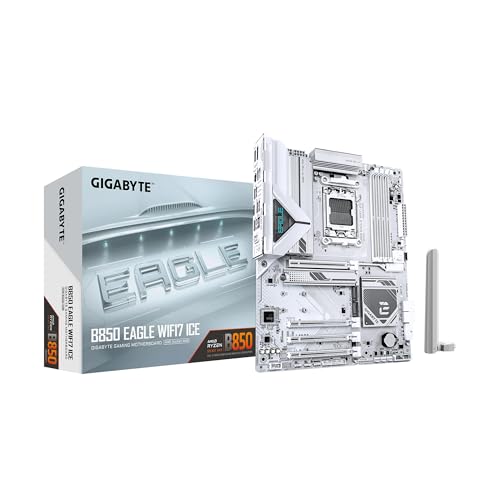 GIGABYTE B850 Eagle WIFI7 Ice Carte mère AMD AM5 LGA 1718, ATX, DDR5, 3X M.2, PCIe 5.0, USB-C, WIFI7, 2,5 GbE LAN, EZ-Latch