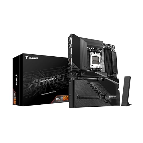 GIGABYTE Carte mère AORUS Stealth AMD AM5 ATX, Prend en Charge Les processeurs AMD Ryzen 9000 8000 7000, DDR5, Power Phase 14 2 2, 4X M.2, PCIe 5.0, USB-C, WIFI7, 5GbE LAN, EZ-Loquet