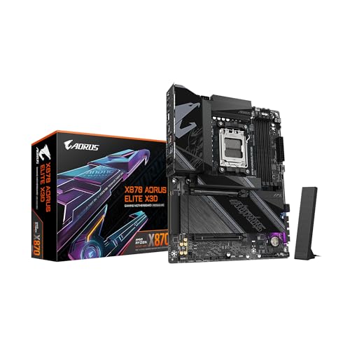 GIGABYTE X870 AORUS Elite X3D Carte mère AMD AM5 ATX, Prend en Charge Les séries AMD Ryzen 9000 8000 7000, DDR5, 16 2 2 Power Phase, 4X M.2, PCIe 5.0, USB4, WIFI7, 5 GbE, PCIe EZ-Latch Plus