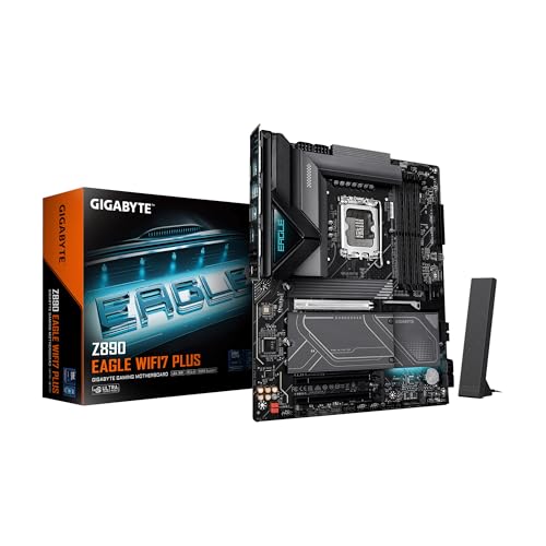 GIGABYTE Carte mère Z890 Eagle WIFI7 Plus Intel LGA 1851 ATX, Prend en Charge Core Ultra (Series 2), DDR5, 14 1 2 Power Phase, 4 x M.2, PCIe 5.0, USB4, WiFi 7, 2,5 GbE, EZ-Loquet, D5 Bionic Corsa
