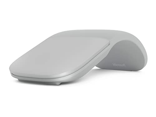 Microsoft – Souris Arc Surface – souris Bluetooth pour PC, ordinateurs portables compatible Windows, Mac, Chrome OS (fine, légère, transportable, tactile) – Platine gris (CZV-00002)