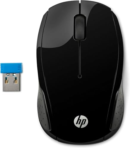 HP 200 - Souris Sans Fil Noire (USB, 1000 DPI, Ambidextre) Noir