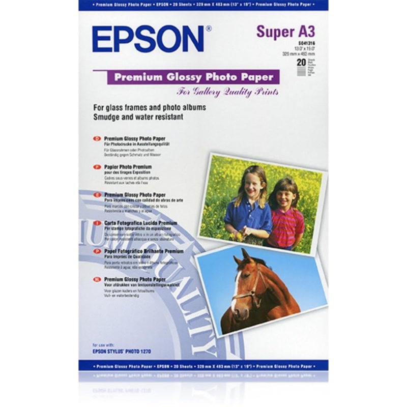 Epson Papier photo Epson Premium Glossy A3 250 g m² 20 feuilles