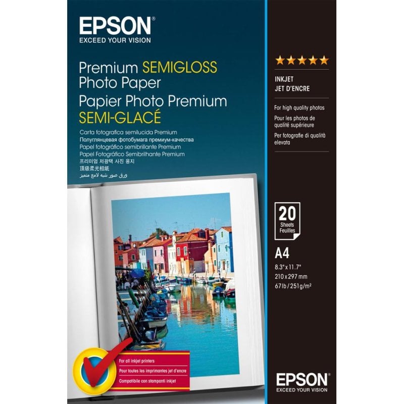 Epson Papier photo Epson Premium Semi-Brillant A4 251 g m2 20 feuilles