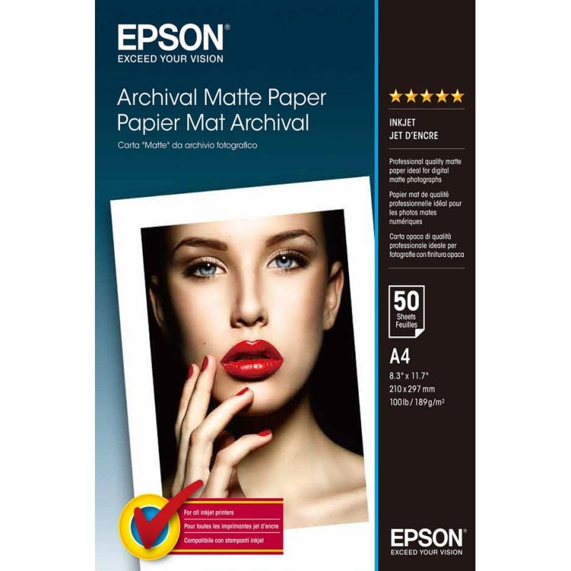 Epson Papier photo Epson Archival Matte Paper A4 50 feuilles 192 g m² White