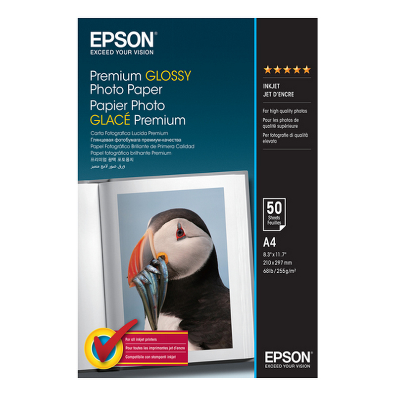 Epson Papel Fotográfico Premium 50 Hojas A4 255 g m2 Blanco Brillo