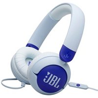 JBL Junior 320, Casque Supra-auriculaire Filaire pour Enfants, avec Microphone intégré, Safe Sound, Volume jusqu'à 85 DB, Coussinets Confortables, Set d'autocollants, Design Pliable, Bleu
