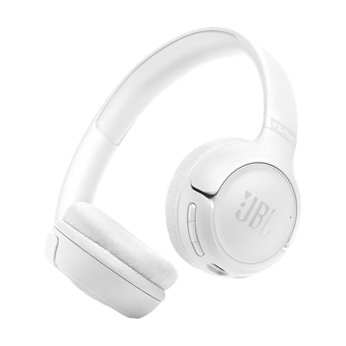 JBL Tune 530 BT, Casque Audio sans Fil, léger et Confortable, Bluetooth 6.0, autonomie jusqu'à 76 h, Charge Rapide, Design Pliable, Son JBL Pure Bass, Google Fast Pair, Microsoft Swift Pair, Blanc