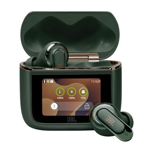 JBL Tour Pro 3, Écouteurs sans Fil, étui Intelligent de Recharge, 44h d'autonomie, avec Réduction de Bruit Adaptative, Bluetooth, Son JBL Spatial 360, Vert