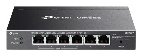 omada Commutateur TP-Link Omada ES206GP Gestionné 6 Ports Gigabit Ethernet PoE Montable