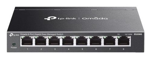 Omega Switch TP-Link Omada ES208G Gestionné 8 Ports Ethernet Gigabit Black Montage Mural