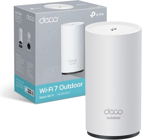 TP-Link Deco BE25-Outdoor Routeur WiFi 7 Mesh BE3600, Répéteur WiFi 7 Extérieur Intérieur, Double Bande, 2×2,5G, IP65, PoE AC, Jardin Terrasse