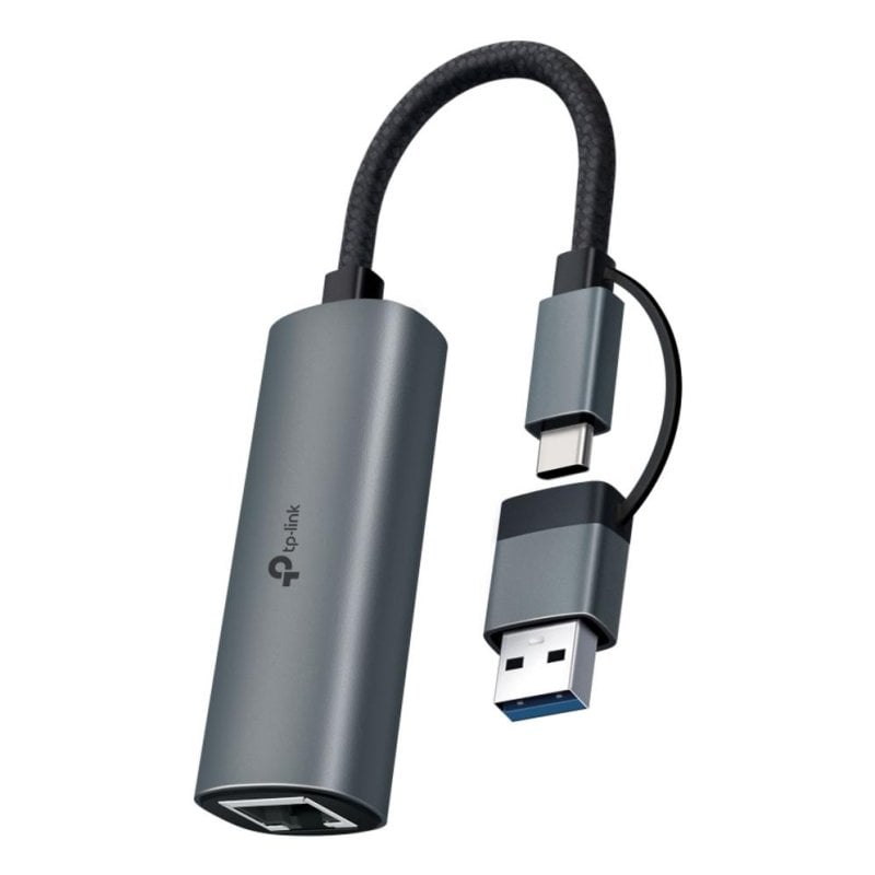 TP-Link Carte Réseau TP-Link UE310C USB Type-A Type-C Gigabit 1000 Mbit s Grey