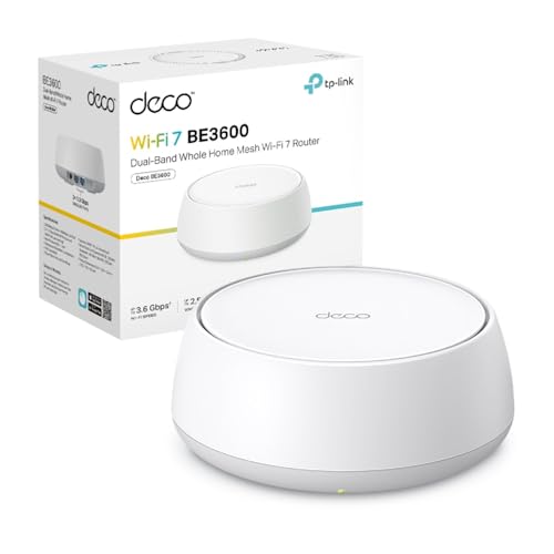 TP-Link WiFi 7 Mesh BE3600 Bi-Bande, Port Ethernet 1,0 Gbps, Opération Multi-Liaison(MLO), Itinérance Transparente, Contrôle Parental, Compatible avec Toutes Les Box Fibre, WPA3, Deco BE3600(1-Pack)