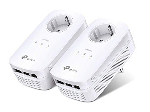 TP-Link Prise CPL 1300 Mbps, 3 Ports Gigabit, Kit de 2 TL-PA8030P | Compatible toutes box Fibre, Plug Play, Connectez 3 appareils via le réseau électrique pour le Streaming le Télétravail
