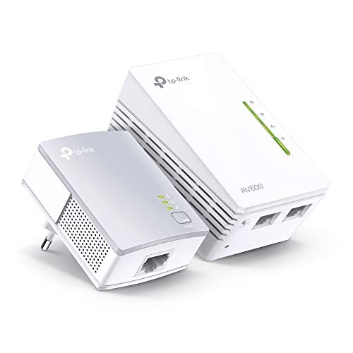 TP-Link Kit Adaptateur CPL WLAN TL-WPA4220 (WLAN 300 Mbit s, CPL AV600, Clone WiFi, 3 Ports LAN, Plug Play, Compatible avec Tous Les adaptateurs CPL, idéal pour Le Streaming) Blanc
