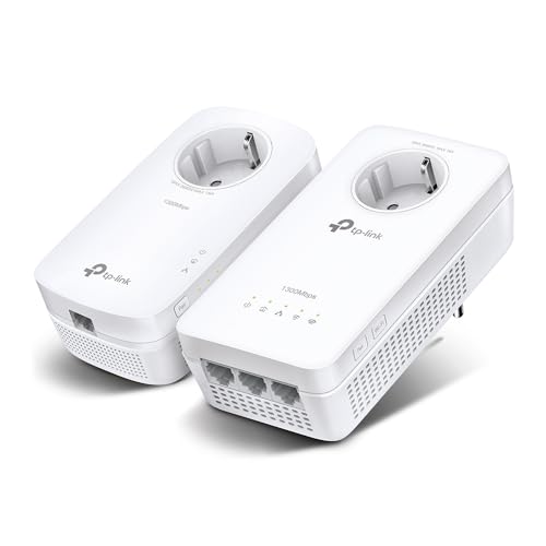 TP-Link TL-WPA8631P KIT CPL WiFi AV1300 Adaptateur Réseau, Homeplug AV2 1300Mbps, Bi-Bande WiFi AC1200Mbps, Brancher et Utiliser, 3 Port Ethernet Gigabit, OneMesh