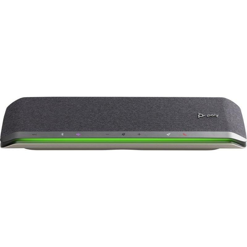 Poly Enceintes Poly Portable Bluetooth USB Mixte avec micro design argenté et 95 dB