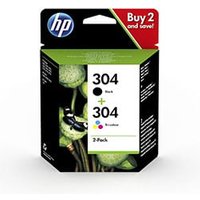 HP 304 Pack de 2 (3JB05AE) - Black 3 Couleurs