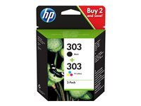 HP 303 (3YM92AE) - Pack de 2 cartouches d encre Black 3 Couleurs