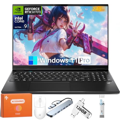 Acer Predator Helios Neo 16S Ordinateur portable de jeu, NVIDIA GeForce RTX 5070Ti, Intel Ultra 9 (jusqu'à 5,4 GHz), OLED 16 240 Hz 500 nits, 64 Go DDR5, 4 To SSD, clavier rétroéclairé, Windows 11