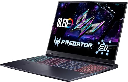 acer Ordinateur portable de jeu Predator Helios Neo 16S AI • NVIDIA RTX 5070Ti 12 Go GDDR7 • Écran OLED 16 2,5K 240 Hz • Intel Ultra 9 275HX • KB rétroéclairé RVB • 64 Go DDR5 • 4 To SSD • Win 11 Pro