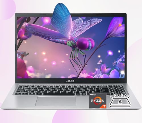 acer Ordinateur portable Aspire 3 Premium avec clavier rétroéclairé | Processeur AMD Ryzen 7 7730U | Écran IPS 15,6 FHD | 16 Go de RAM | SSD PCIe 512 Go | Type-C | Wi-Fi 6 | Élégant et portable |