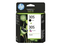 HP Pack de 2 cartouches d'encre authentiques 305 3 couleurs Black