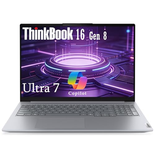 Lenovo ThinkBook Ordinateur portable professionnel 16 Gen 8, écran WUXGA IPS de 16 , Intel Core Ultra 7 255H, 32 Go de RAM DDR5, SSD PCIe de 1 To, lecteur d'empreintes digitales, Copilot AI PC Office