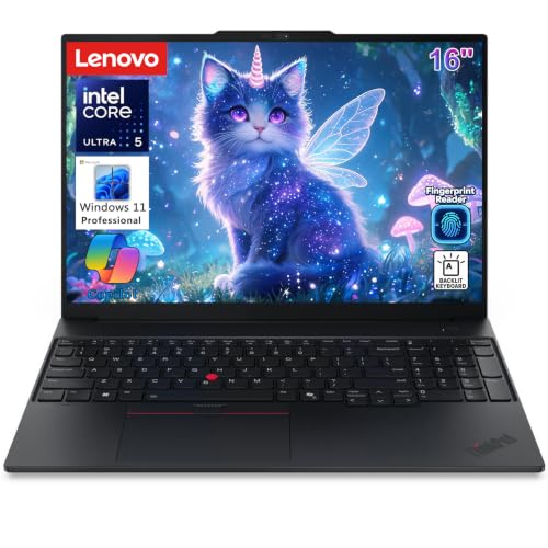 Lenovo ThinkPad E16 Ordinateur portable Intel Ultra 7 255H (32 Go DDR5 et SSD de 1 To), lecteur d'empreintes digitales, longue durée de vie de la batterie, charge rapide, Windows 11 Pro, noir crabon