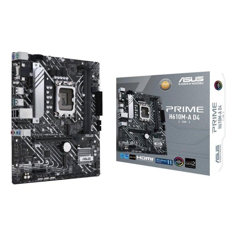 Asus Carte mère ASUS PRIME H610M-A D4-CSM Intel H610 LGA1700 DDR4 Micro ATX RGB
