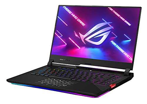 ASUS ROG Strix Scar 15 Ordinateur Portable, 15.6 FHD IPS 300Hz, AMD Ryzen 9 5900HX, 16 Go RAM DDR4, SSD 1 to, NVIDIA RTX 3080, QWERTY Clavier RGB Anglais, Refroidissement avancé, Windows 11 Home