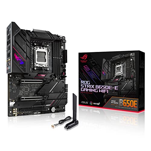 ASUS ROG STRIX B650E-E GAMING WIFI – Carte mère gaming AMD Ryzen AM5 ATX (16 2 phases d'alimentation, DDR5, 4 x M.2, PCIe 5.0, WiFi 6E, 2.5G LAN, USB 3.2 Gen 2x2 Type-C rear I O port, Aura Sync RGB)