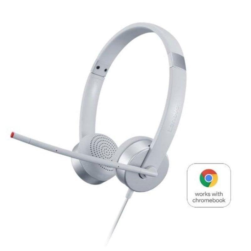 Lenovo Casque Lenovo 100 stéréo filaire jack Silver bureau micro pivotant