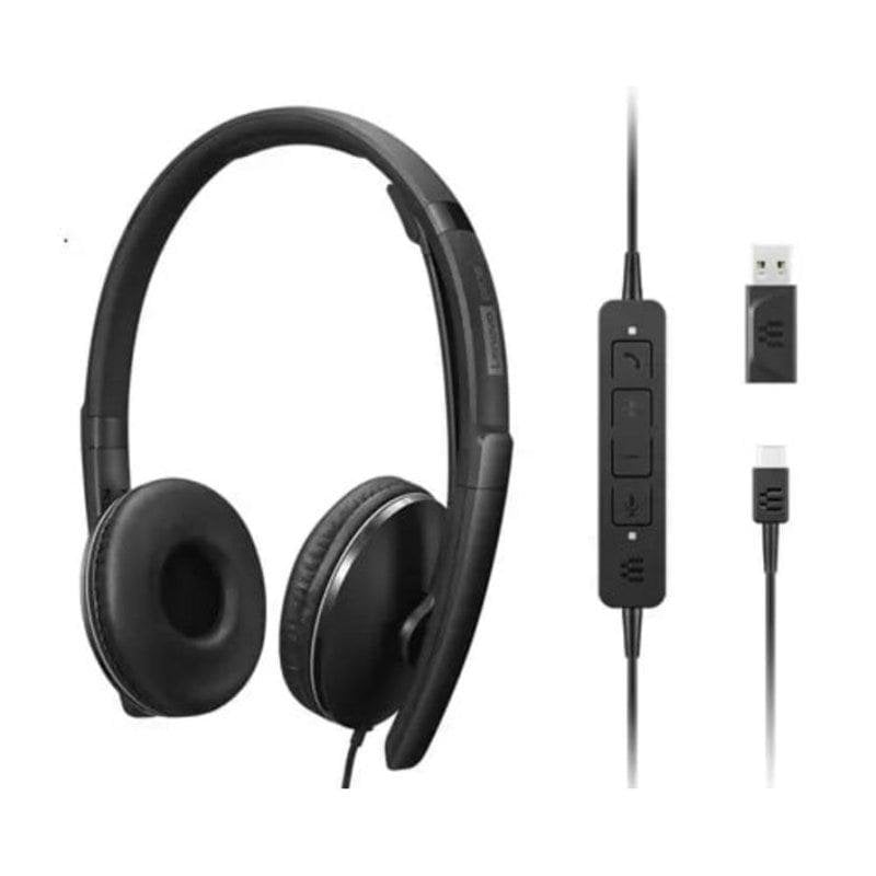 Lenovo Auriculares Lenovo 4XD1M39029 avec câble USB-C, micro et annulation de bruit, noirs