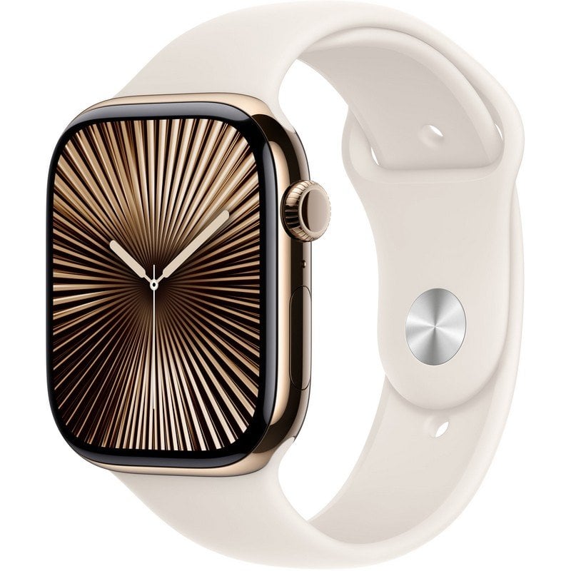 Apple Watch Series 10 4G GPS 46mm OLED Or Bracelet Beige M L Étanche 50m IP6X