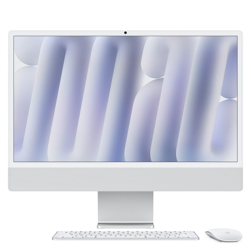 Apple iMac 24 pouces avec écran Retina 4,5K puce Apple M4 avec processeur à 10 cœurs et GPU à 10 cœurs, 16 Go, SSD de 512 Go - Silver